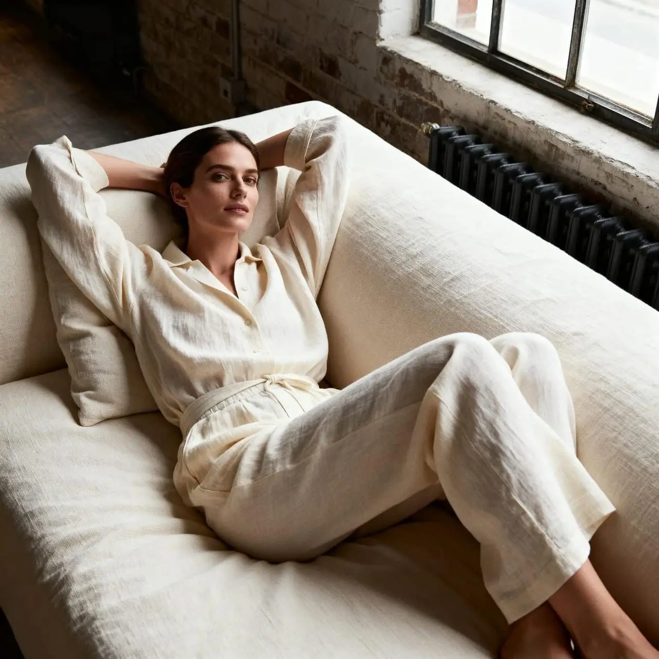 AI-generated lookbook still for Lior House ... Premium loungewear, Manchester, Casa Selvedge concept brand